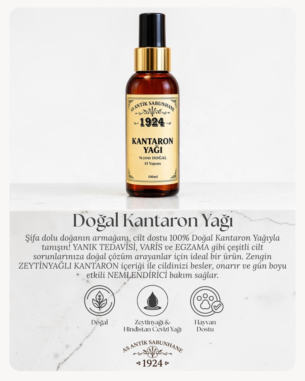 Sade Kantaron Yağı 100 ml