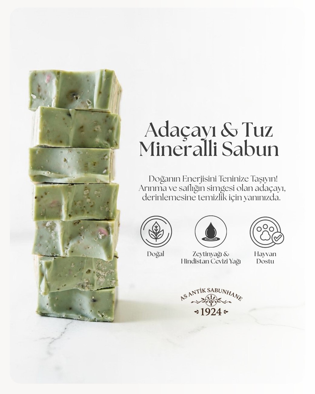 Adaçayı ve Tuz Minerali Sabunu 1 KG